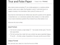 True and False Paper Problem Code TFPAPER