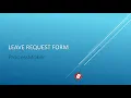 Leave Request form in ProcessMaker