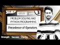 Precedence of Operators in Python in Tamil Problem Solving and Python Programming in Tamil Unit 2