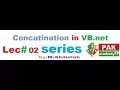 Concatenation in Vb net concatenation string in vb net