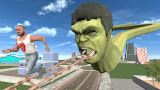 Franklin Enter Inside Long Neck Hulk Mouth In Indian bike Driving 3d
