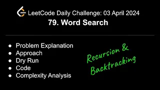 Daily LeetCode Challenge 79 Word Search C Recursion Backtracking shwetabhagat8920