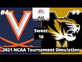 SWEET 16 - #4 Virginia vs #9 Missouri - NCAA Basketball 10 Simulation!