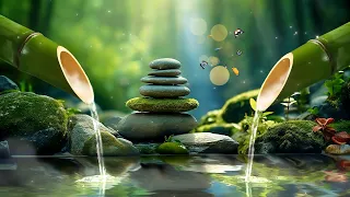 Relaxing Music Relieves Stress Anxiety And Depression Bamboo Water Fountain Healing Piano Music 