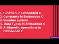 Basics of Embedded System control c function data type and embedded c - Part 02