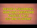 DevOps SysAdmins How can I password protect let cgi-bin to work