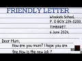 How to to write a FRIENDLY LETTER