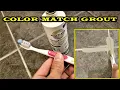 How to color match New Tile Grout Repairs with Polyblend Grout Renew from Home Depot