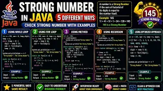 Strong Number in Java 5 Different Ways While For Method Recursion Optimized