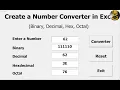 How to Create a Number Converter in Excel VBA Full Tutorial Binary Hex Octal Decimal