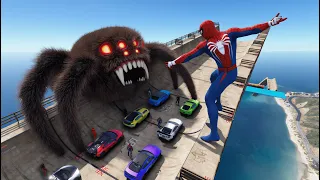 Black Spider VS Spiderman GTA 5 Spider Pipe Challenge: 8 Superheroes vs. Venomous Giants!