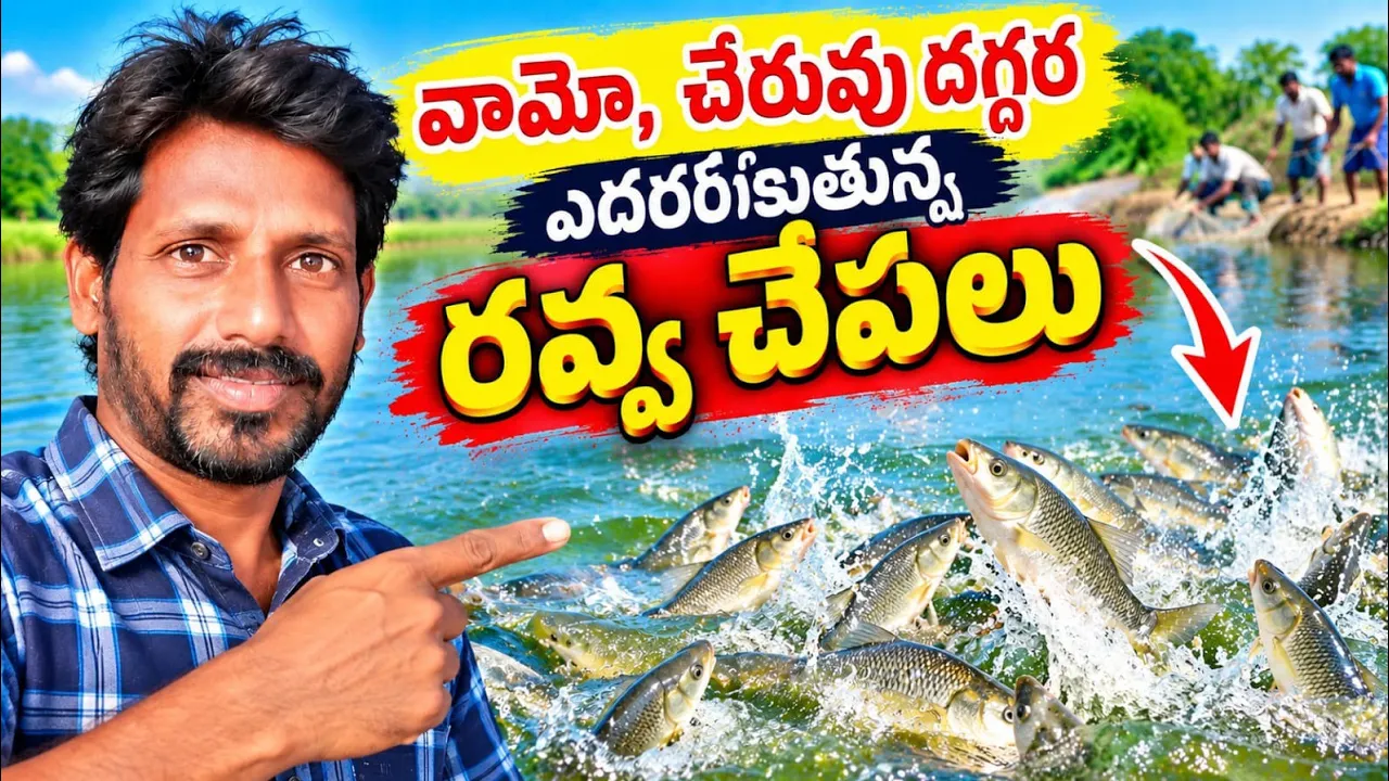వామ్మో చెరువు దగ్గర ఎదురెక్కుతున్న రవ్వ చేపలు🐠