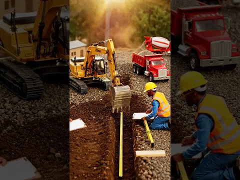 SAB Truck Car RC excavator digging a deep foundation  5
