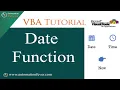 Date Time Now Date Functions in VBA Excel VBA Tutorial in Hindi