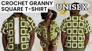 CROCHET GRANNY SQUARE T-SHIRT TUTORIAL | MADE TO MEASURE (S-5XL)