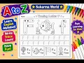 Tracing Letter F Learn Capital F Small f F for Fish Fan Flag Flower Kids Learning