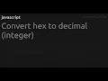 Convert hex to decimal integer