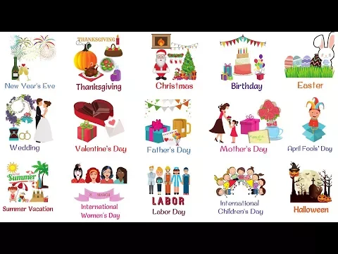 Download MP3 Holidays and Special Events Vocabulary Words | List of Holidays in English