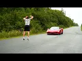 NickEh30 jumps over a supercar real