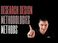 Difference between Research Design Research Methodology and Research Methods