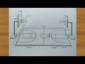 How to draw a basketball court and its sizes easy step by step