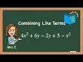 Combining Like Terms Simplifying Algebraic Expressions Math Defined with Mrs C