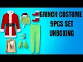 Grinch Costume Review 9PCS Christmas Cosplay Set for Holiday Fun