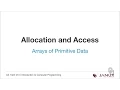 Introduction to Computer Programming - Arrays of Primitive Data