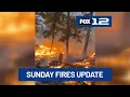 Oregon Washington wildfire update Sunday Aug 2