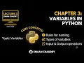 Variables in Python ch 3 lec 3 Types of variables Input and Output operations 10th computer