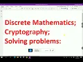 Discrete mathematics - Cryptography Solving problem
