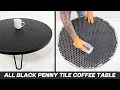 DIY Black Penny Tile Coffee Table Modern Builds