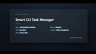 CS50 2026 Final Project Smart CLI Task Manager Md Abdullah All Mobin