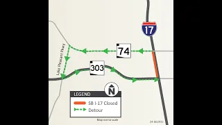 Southbound I-17 closed this weekend near SR 74 as ADOT completes project