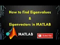 how to find eigen value and eigen vector in matlab