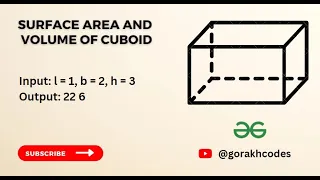 Surface Area and Volume of Cuboid GeeksforGeeks Problem Solving Solution Gorakh Codes