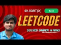 Sqrt x Leetcode 69 Python Tamil Explanation Karthi Stucks At Code