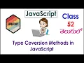 Type Conversion Methods In JavaScript Training s In Telugu 52 I JavaScript Tutorial Class
