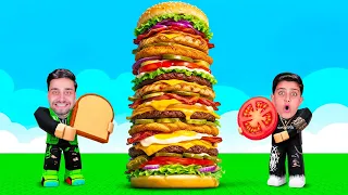 تحدي أطول برجر بالعالم في ROBLOX🍔🔥