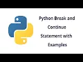 BREAK AND CONTINUE FOR PYTHON IN TAMIL CONDITIONAL STATEMENT STATEMENT - PART