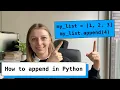 How to add items to a list in Python using append - Python Lists