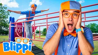 Blippi Pretends to be an Airplane! ✈️ Playground Fun for Kids | Learning Videos for Kids 🔵🟠