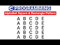 C Program to Print Square or Rectangle Pattern Using Alphabets Square Rectangle Pattern in C