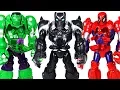 Black Panther Mech Crush the dinosaurs and help Hulk Spider Man - DuDuPopTOY