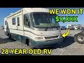 Mike Won This CHEAP Wrecked 28 Year Old RV Without Checking It Out