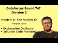 Codeforces Round 747 Div 2 Problem D - The No Of Imposters Solution Explanation Code Hindi