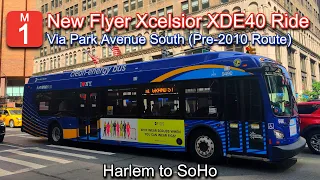 NYCT M1 Bus Ride via Park Avenue South 2022 New Flyer XDE40 9496 from Harlem to SoHo
