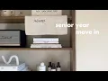 purdue move in vlog clean and organize with me aesthetic interior items minimalist dorm design