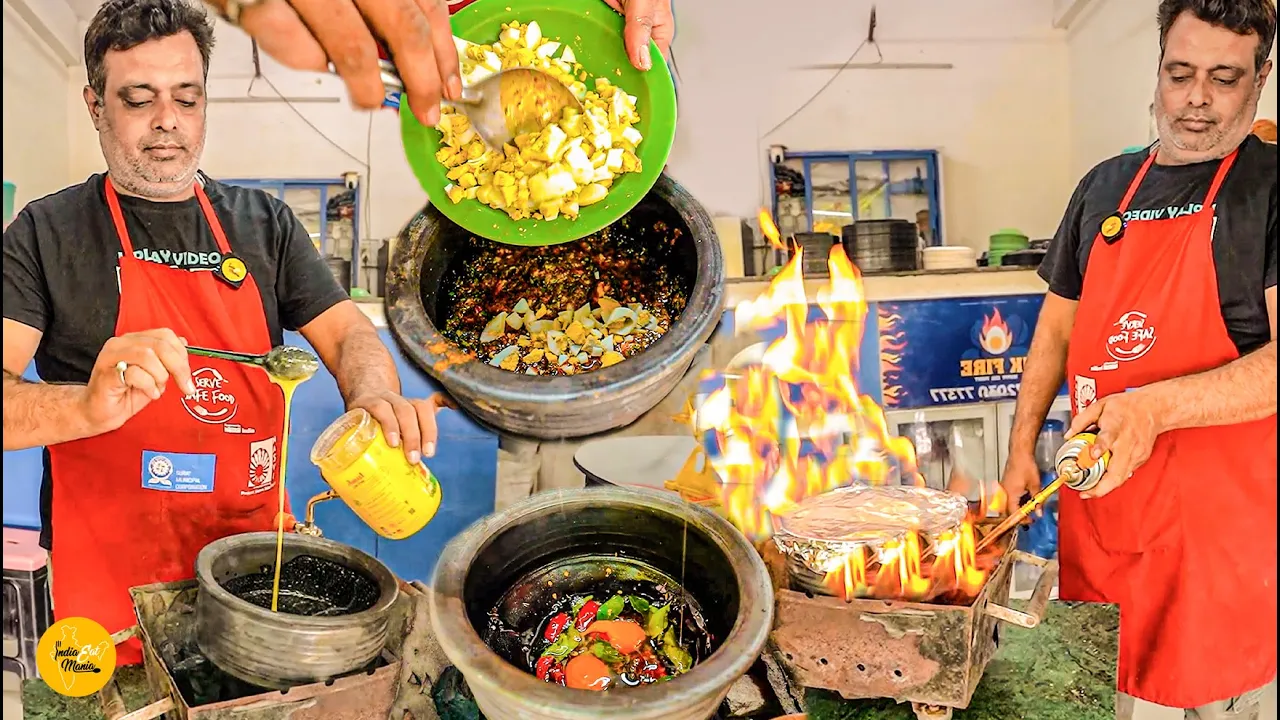 Most Viral JK Fire Ka Desi Ghee Wala Eggs Handi Umbadiyu Making Rs. 1000/- Only l Surat Street Food
