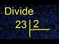 Divide 23 by 2 division with decimal result